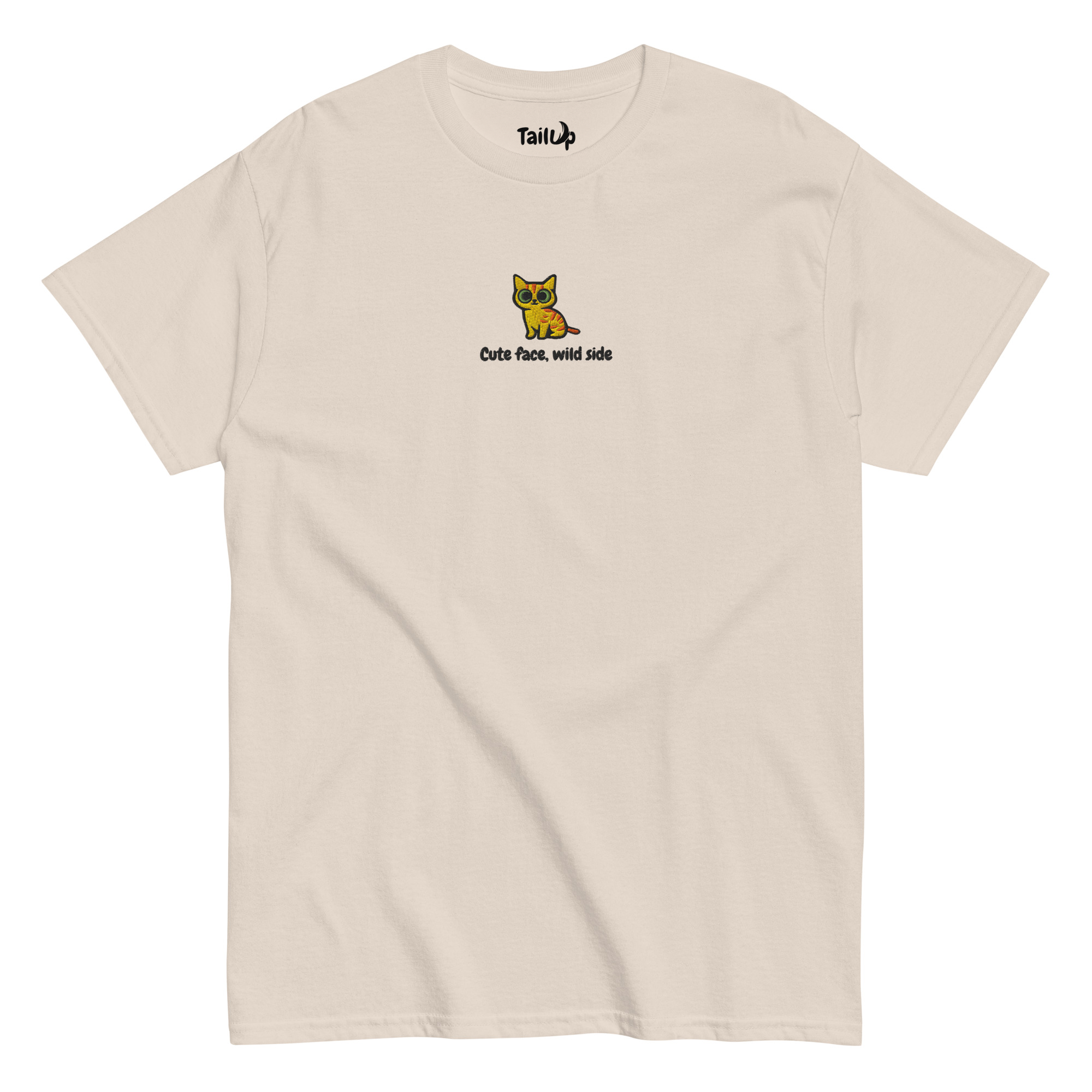 Orange Cat Embroidered Classic T-shirt