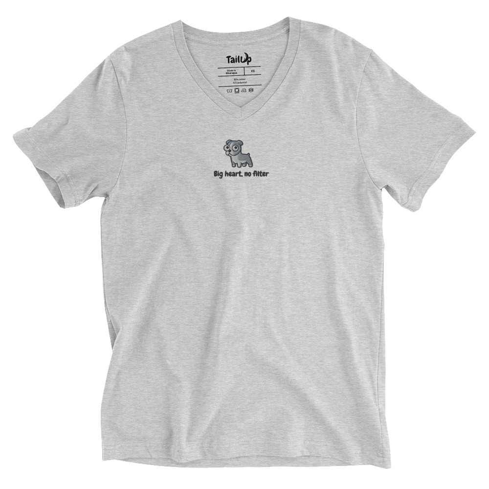 Pit Bull Terrier Embroidered V-Neck T-shirt