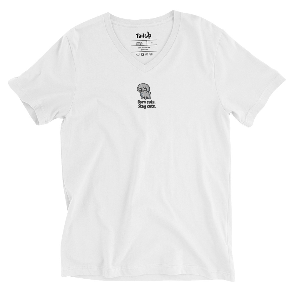 Bichon Frisé Embroidered V-Neck T-shirt